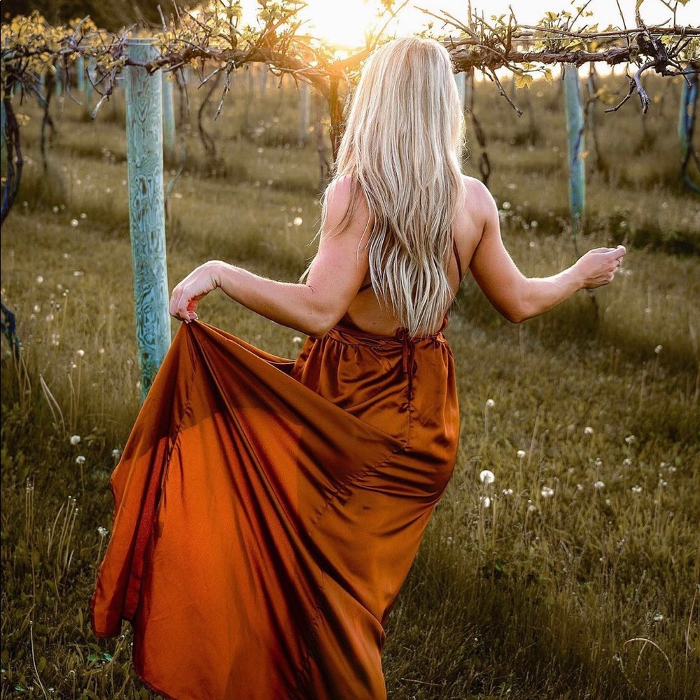 Terracotta bridesmaid/wedding guest dress